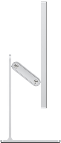 Lateral do Studio Display com a base com ajuste de inclinação e altura