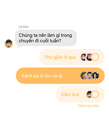 Messages app showing Polls in Messages feature in use