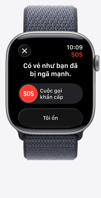 Apple Watch Series 11, aluminum case, space gray color, crash detection alert, emergency call option, Sport Loop, anchor blue color